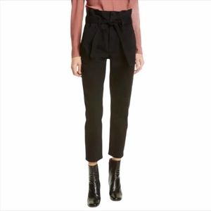 FRAME Belted Paperbag Straight Leg Jeans Black 26
